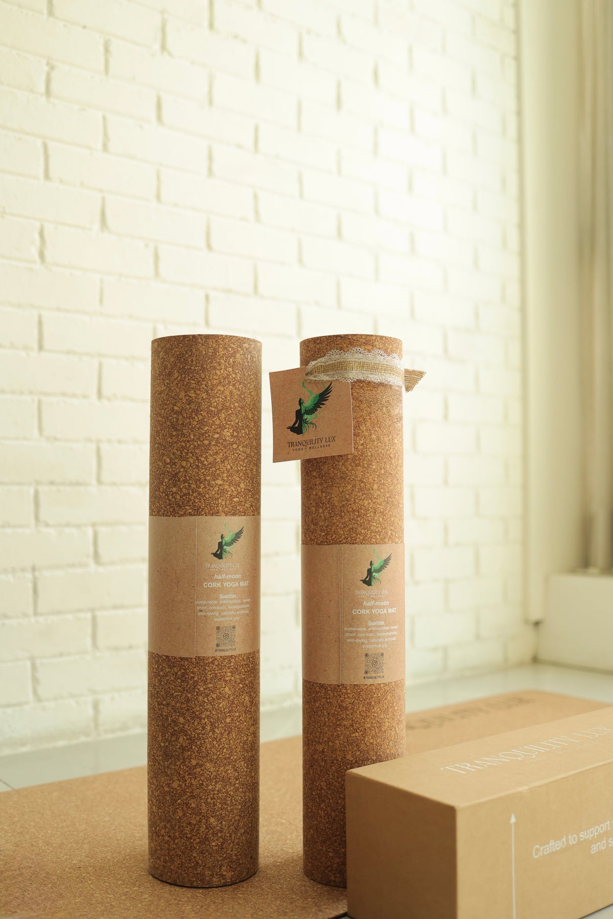 TPE Cork Yoga Mat Couple Bundle