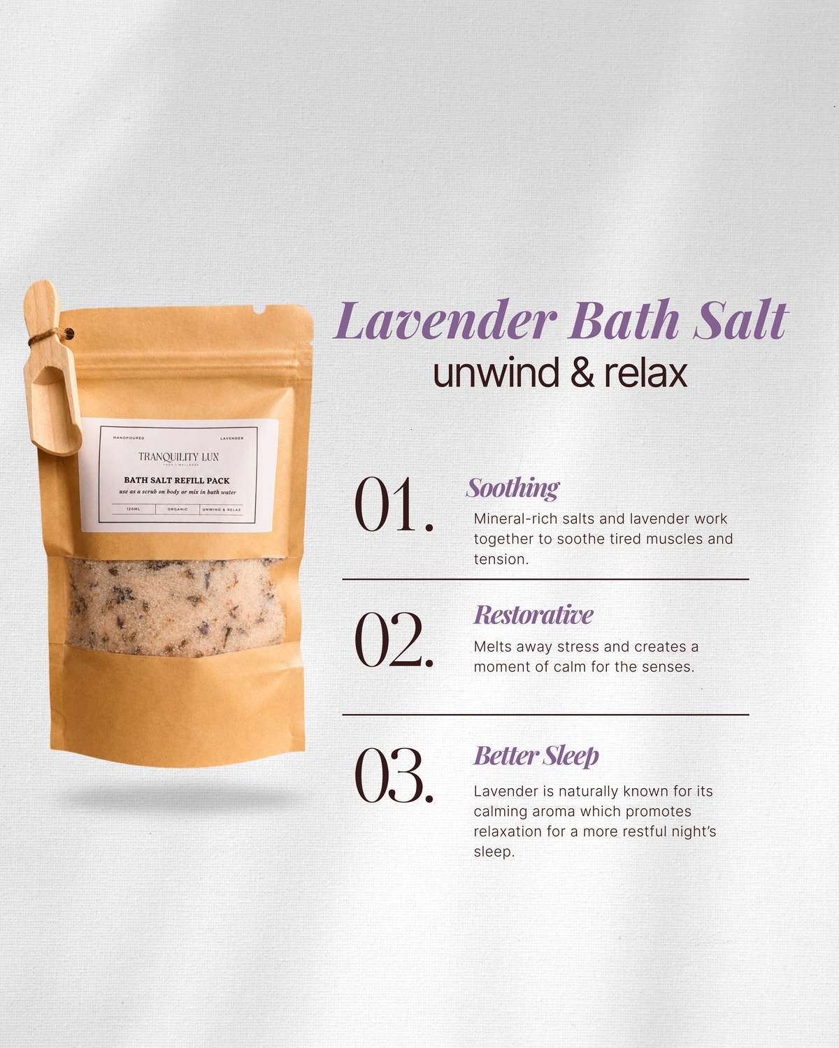 Lavender Bath Salt Refill Pack (120ml)