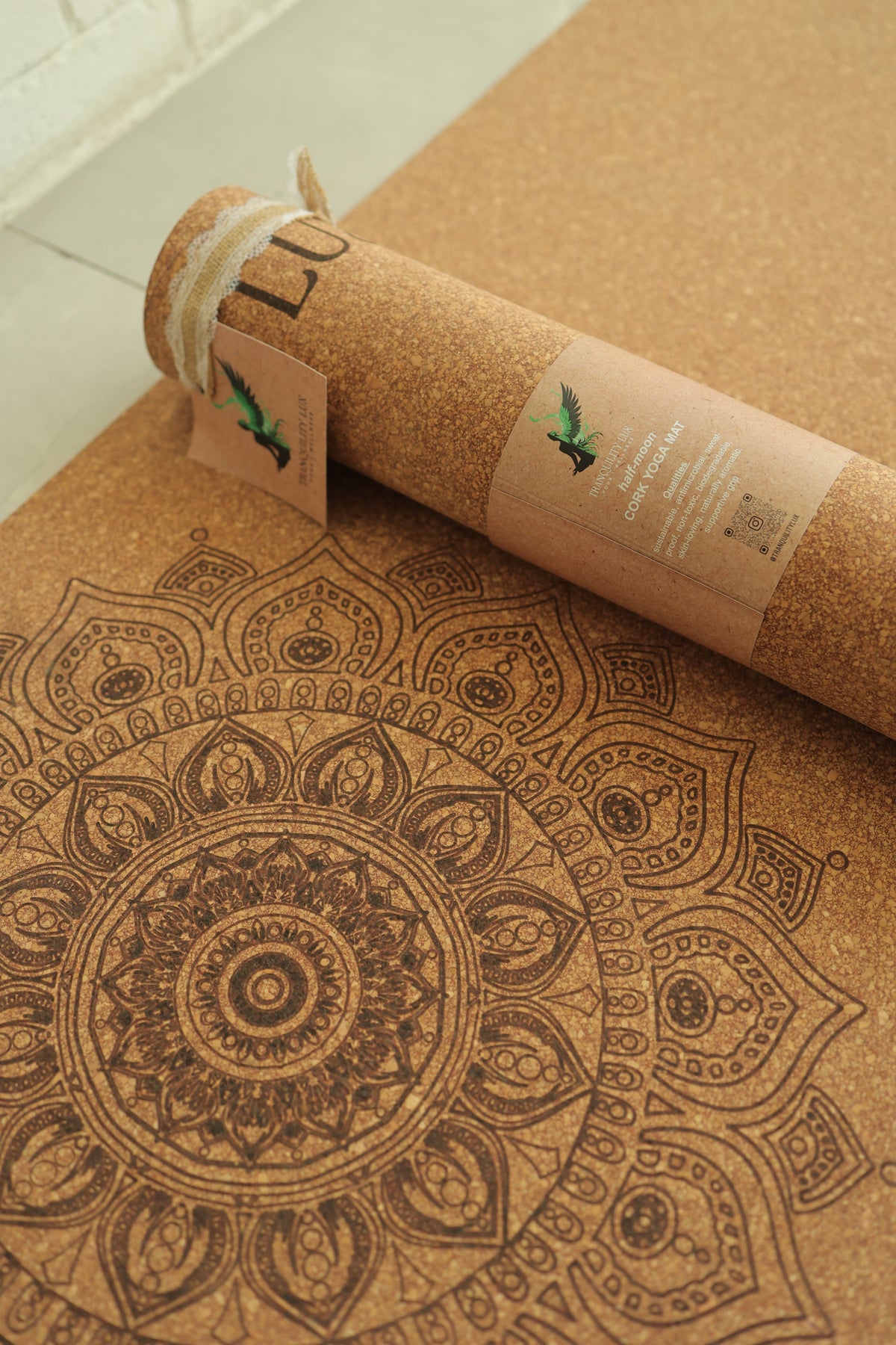 Mandala Flow Cork Yoga Mat - TPE Base