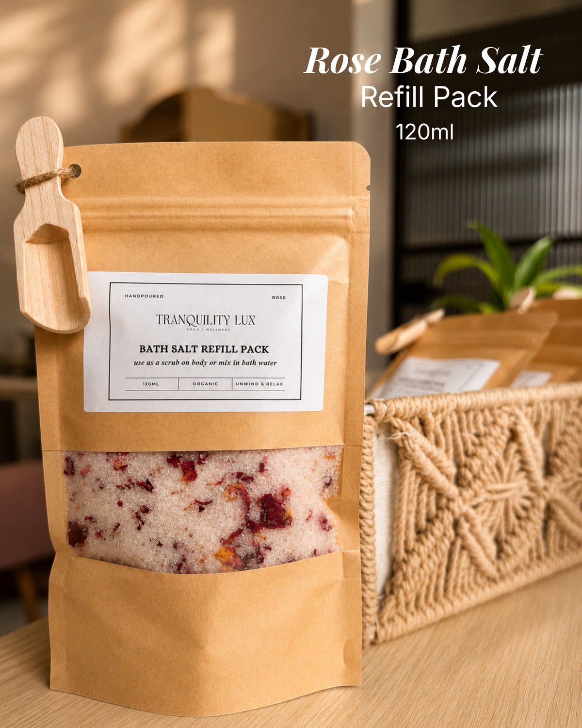 Rose Bath Salt Refill Pack (120ml)